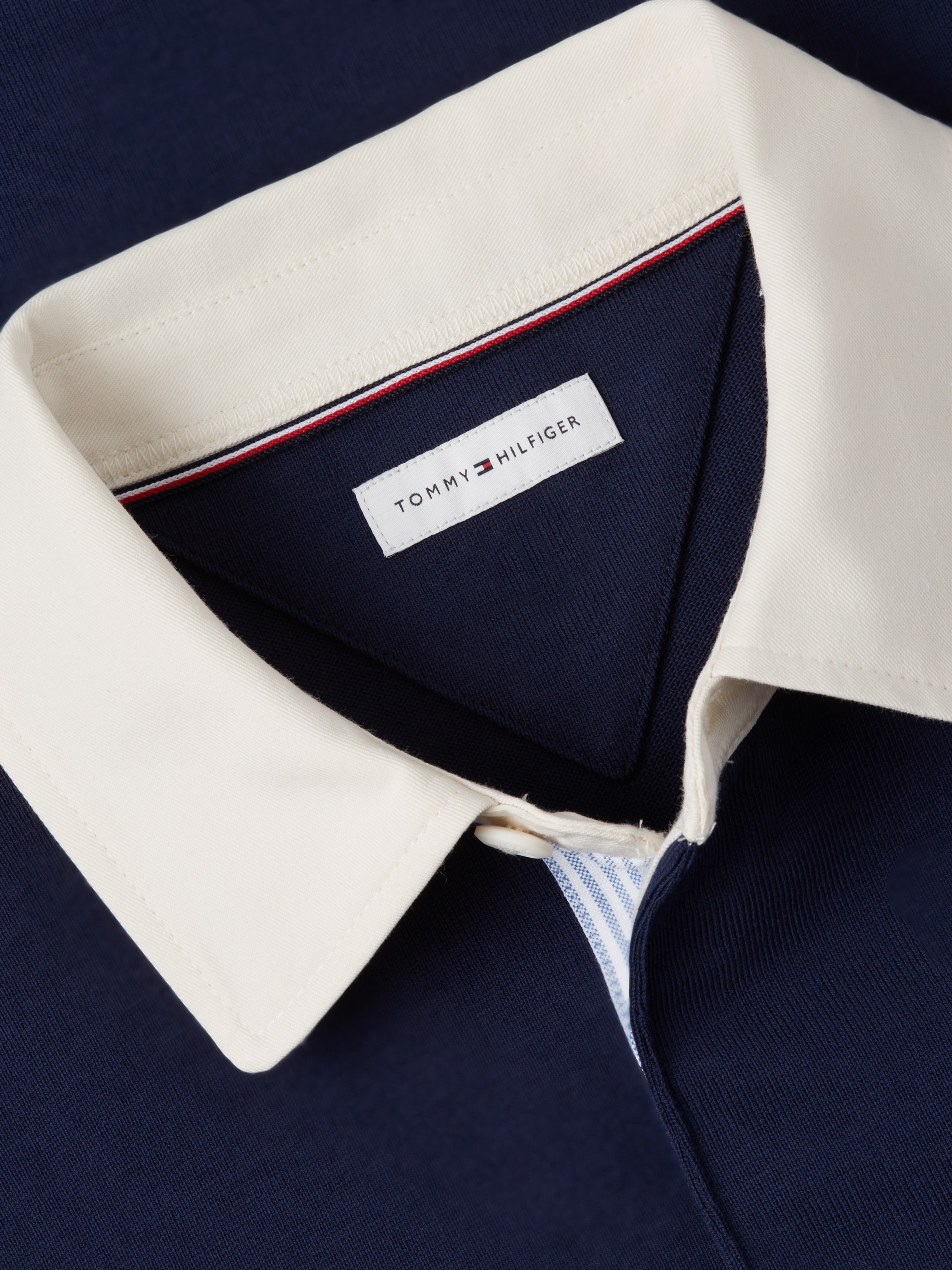 Tommy Hilfiger Big & Tall Rugbyshirt »BT-ESSENTIAL SOLID RUGBY« Große Größen, kontrastfarbener Kragen