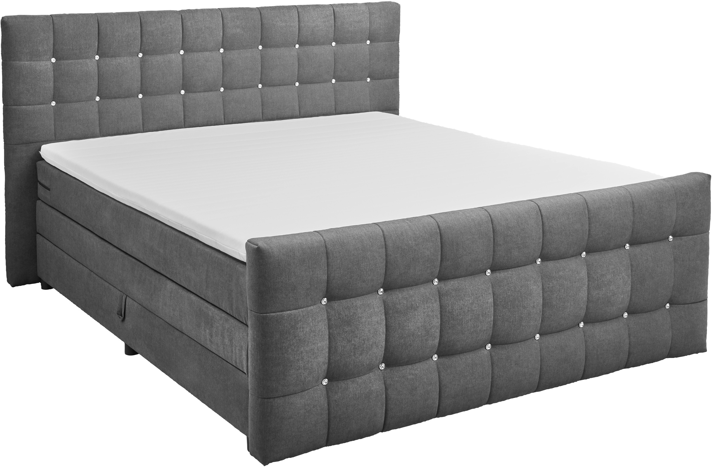 ED EXCITING DESIGN Boxspringbett »Loberie«, mit Strasssteinen im Kopf- und günstig online kaufen