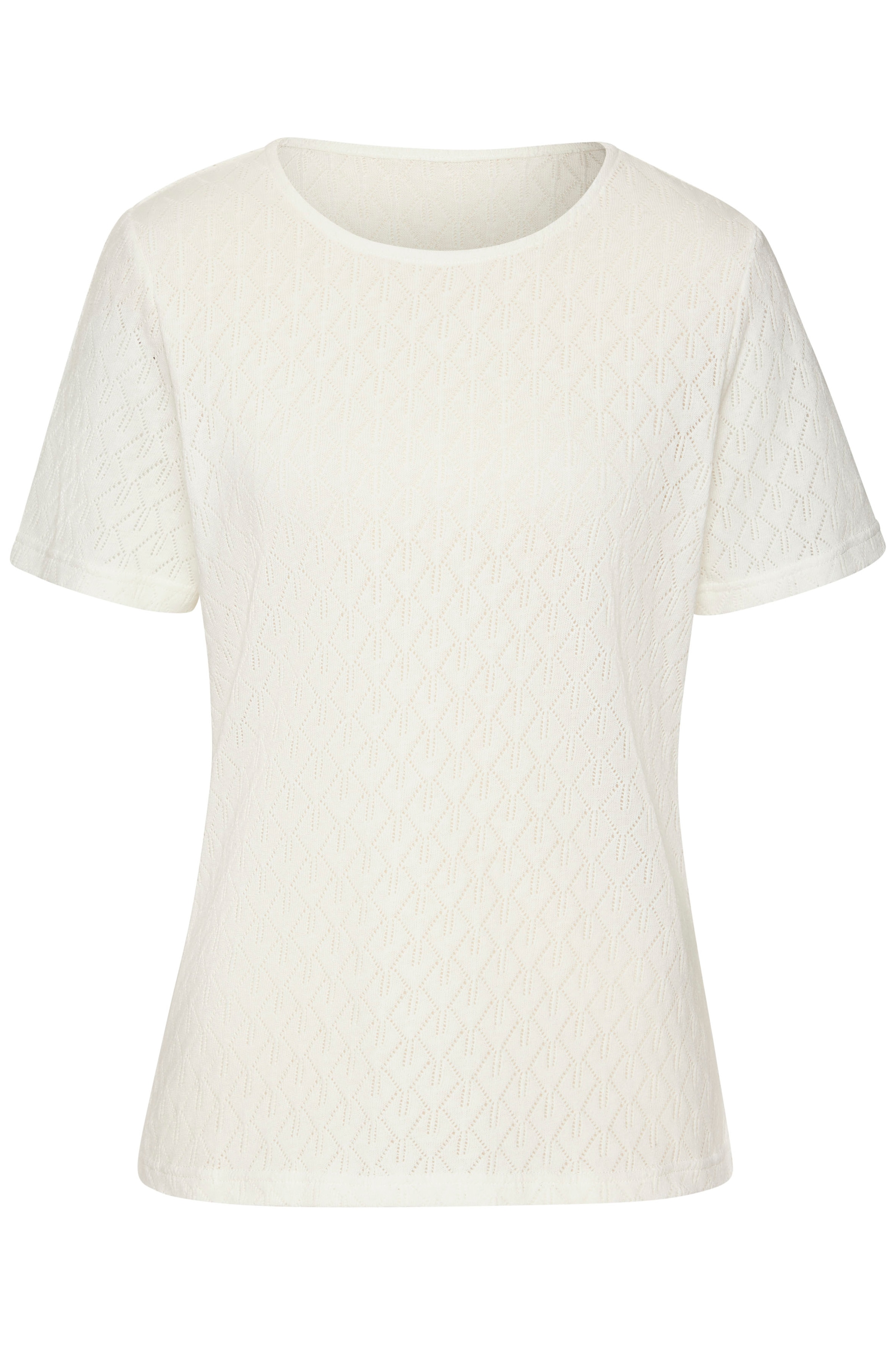 Vivance Kurzarmshirt »mit modischem Ajour-Muster«, aus weicher Baumwoll-Qualität
