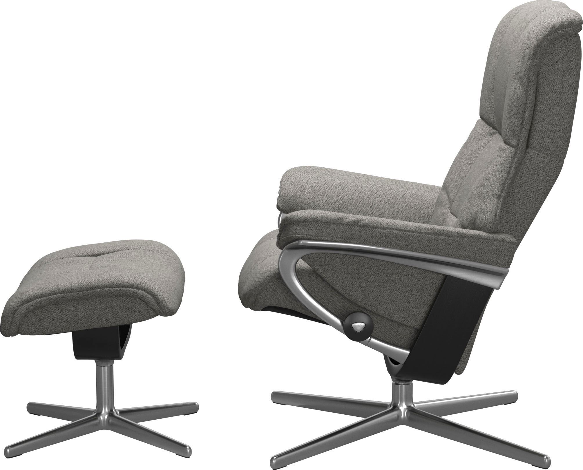 Stressless® Relaxsessel »Mayfair«, (Set, Relaxsessel mit Hocker), mit Hocker, mit Cross Base, Größe S, M & L, Holzakzent Schwarz