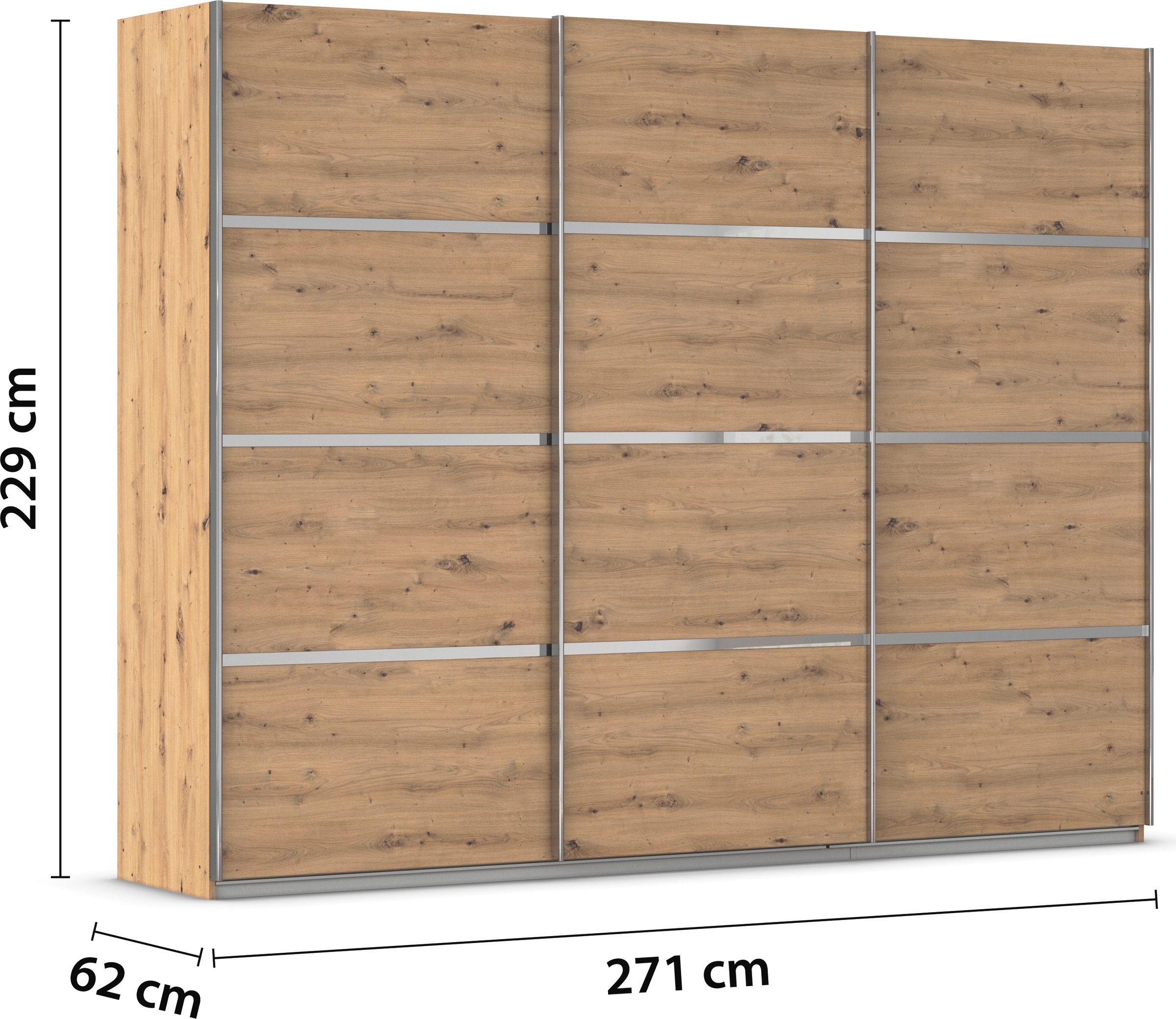 rauch Kleiderschrank »Schwebetürenschrank OTTO´s Choice Garderobe Schrank TOP ANGEBOT Avola«, (in 3 verschiedenen Ausstattungen BASIC/CLASSIC/PREMIUM), mit eleganten Zierleisten in Chrom, Schwarz oder Weiß MADE IN GERMANY