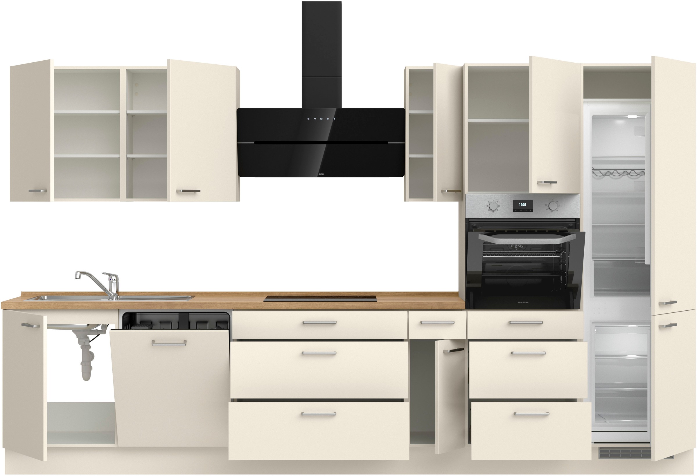 nobilia® Küchenzeile »"Touch II"«, vormontiert, Ausrichtung wählbar, Breite 360 cm, wahlw. mit E-Geräten