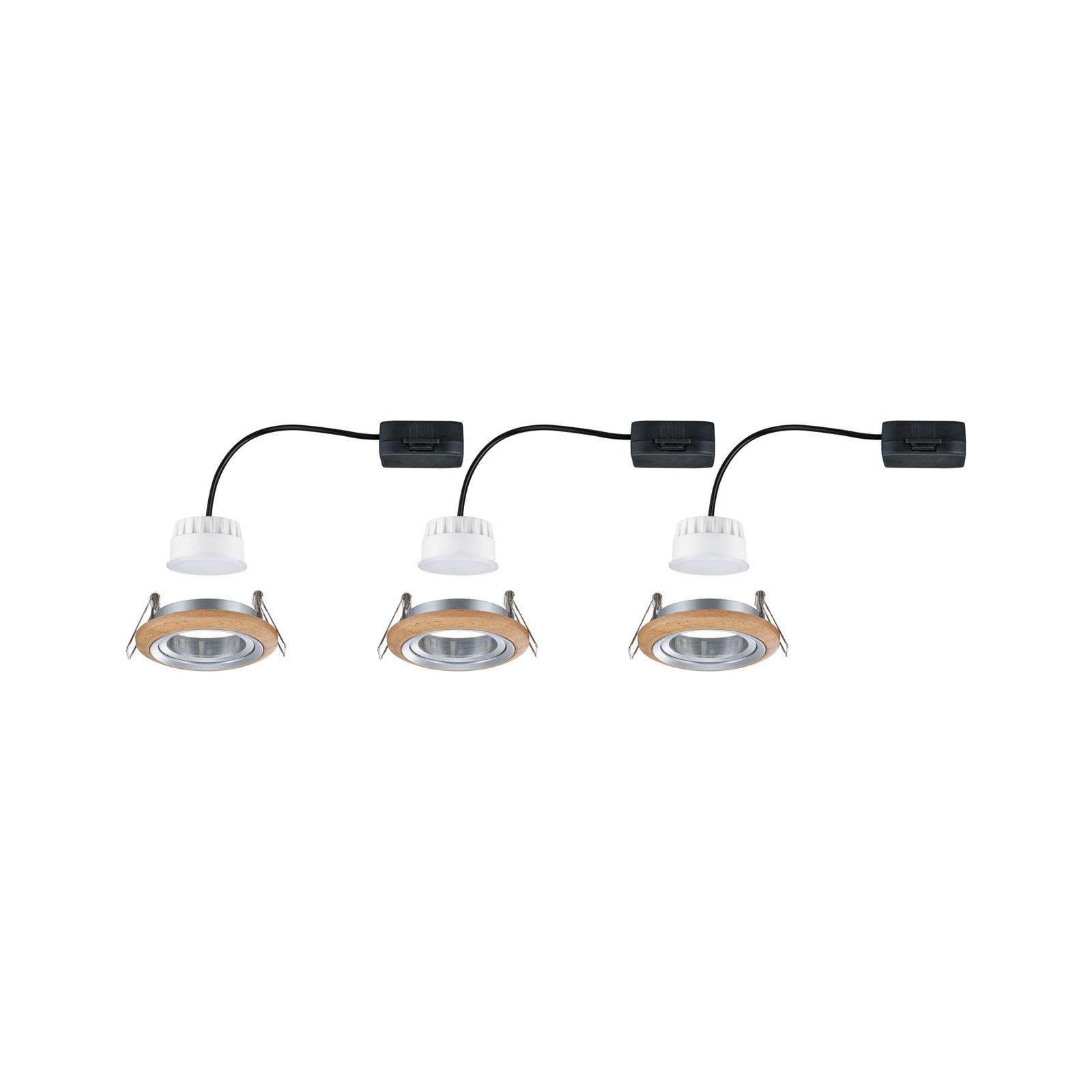 Paulmann LED Einbauleuchte »LED Einbauleuchte Lanati 3er-Set 3x6W 3x470lm 230V 2700K«, 3 flammig