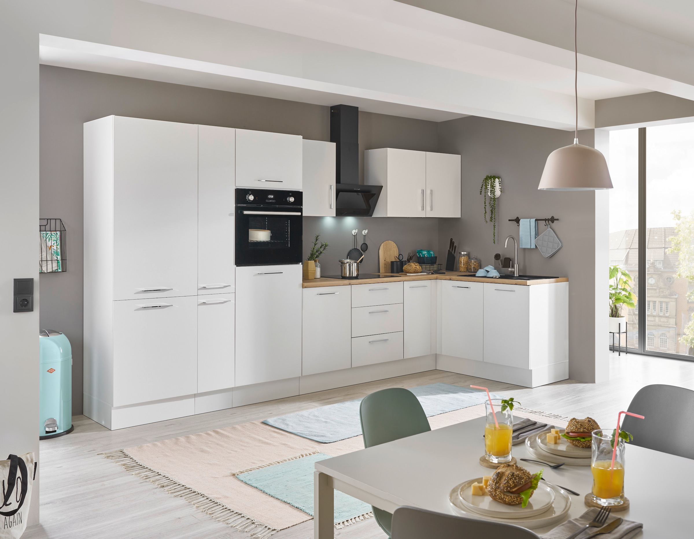 BASIC by Balculina Winkelküche »Turin«, Stellbreite 360x175 cm, wahlweise mit E-Geräten