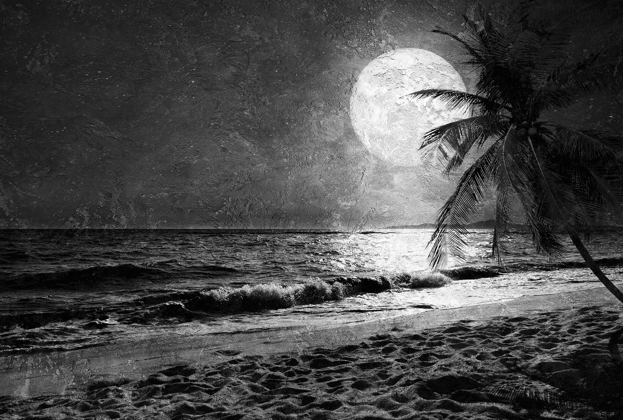 Architects Paper Fototapete »Atelier 47 Beach at Night 3« Meer   Strand gla günstig online kaufen