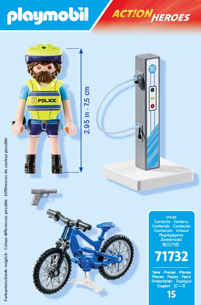 Playmobil® Konstruktions-Spielset »Polizei Fahrradstreife (71732), Playmobil Action Heroes«, (15 St.), Made in Europe