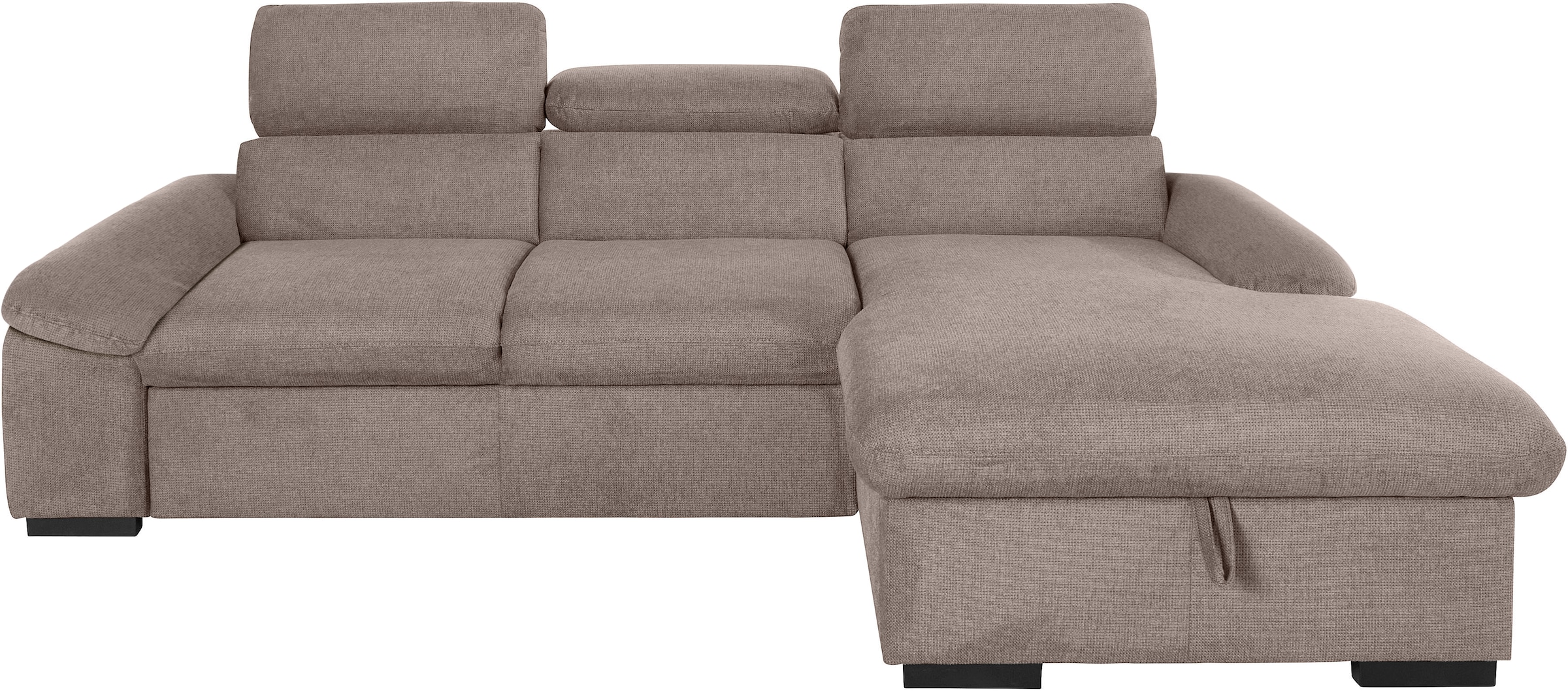 COTTA Ecksofa »Lola L-Form mit Kopfteilfunktion & Hocker«, (Set, mit Hocker), wahlweise mit Bettfunktion, Bettkasten & Armteilverstellung