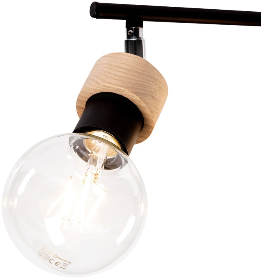BRITOP LIGHTING Deckenleuchte »MARJOLAINE«, Leuchtmittel E27 | Leuchtmittel wechselbar-ohne Leuchtmittel, Bewegliche Spots, aus Eichenholz, Nachhaltig mit FSC®-Zertifikat