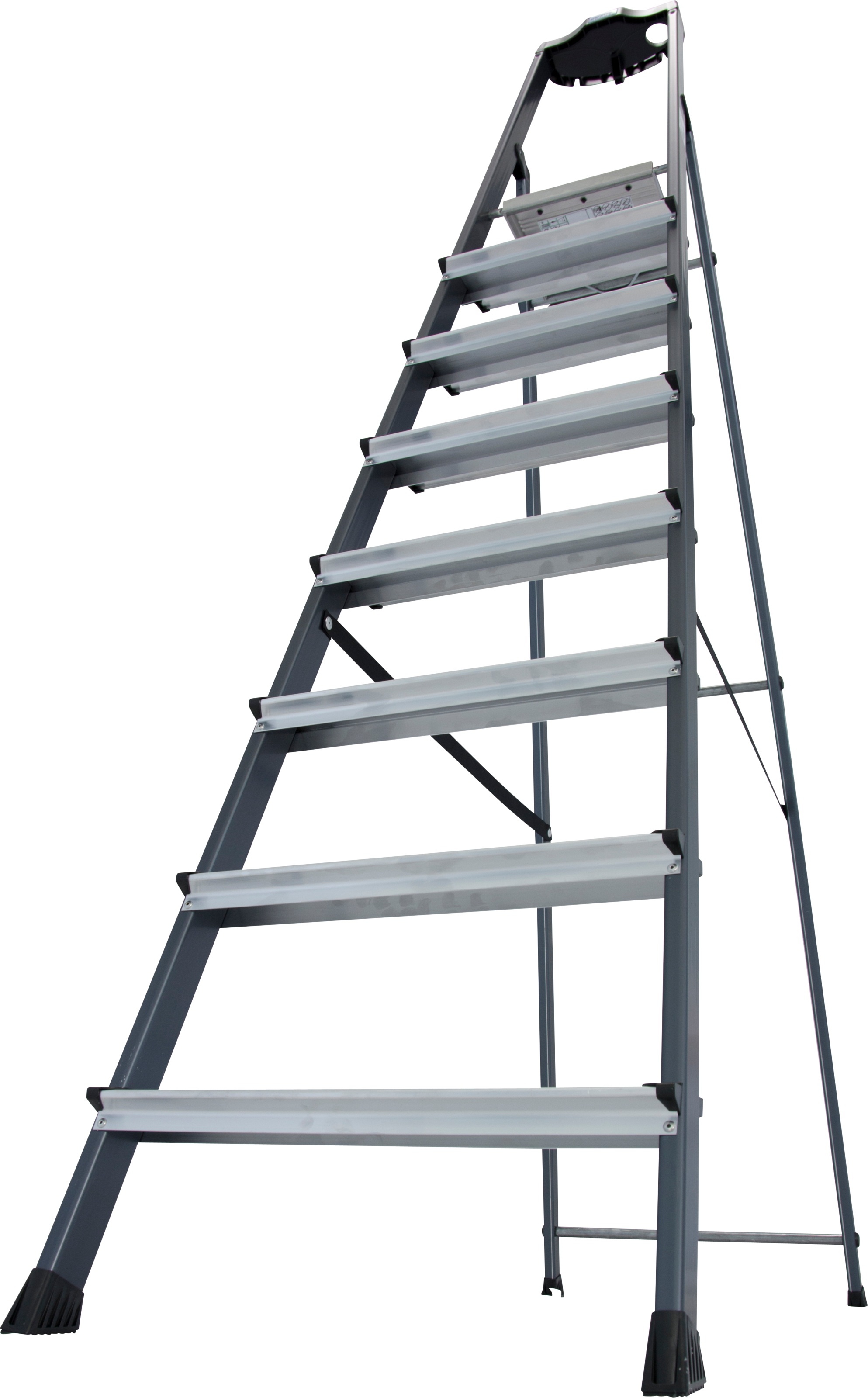 KRAUSE Stehleiter »Securo«, Alu eloxiert, 1x8 Stufen, Arbeitshöhe ca. 370 cm