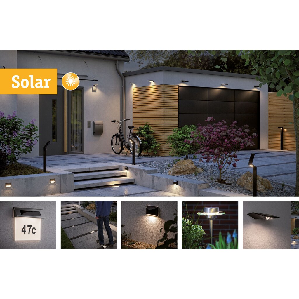 Paulmann LED Pollerleuchte »Soley«, 3 flammig-flammig, LED-Board, Outdoor Solar ZigBee