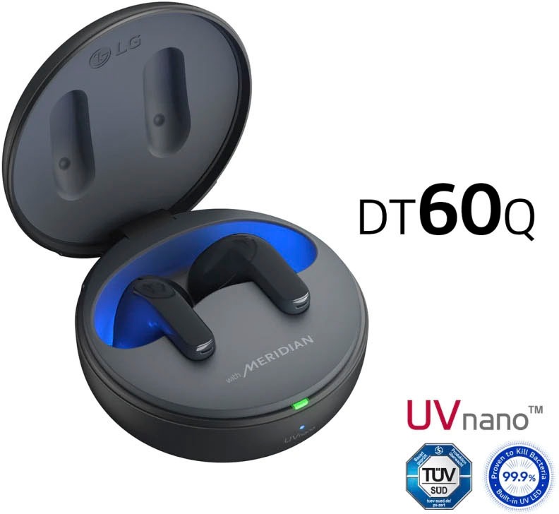 LG In-Ear-Kopfhörer »TONE Free DT60Q«, Bluetooth, Active Noise Cancelling (ANC)-Freisprechfunktion-LED Ladestandsanzeige-Sprachsteuerung-integrierte Steuerung für Anrufe und Musik