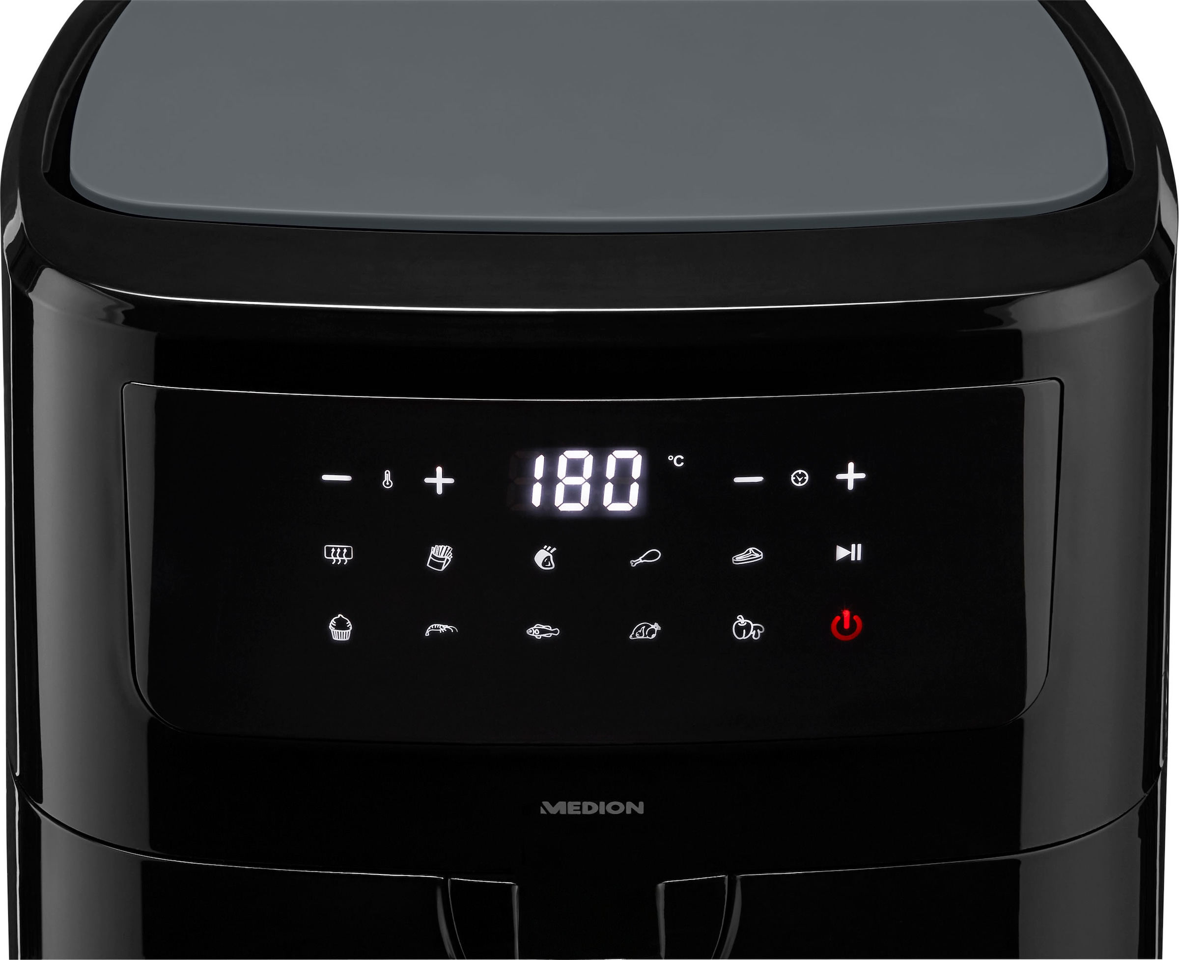 Medion® Heißluftfritteuse »mit 2 Heizelementen MD11750 P10 XL Duo, großer«, 2000 W, Fassungsvermögen 6,8 l, Frittierkorb; Nutzinhalt 6,3 L; Schüttelalarm, 9 Automatikprogramme