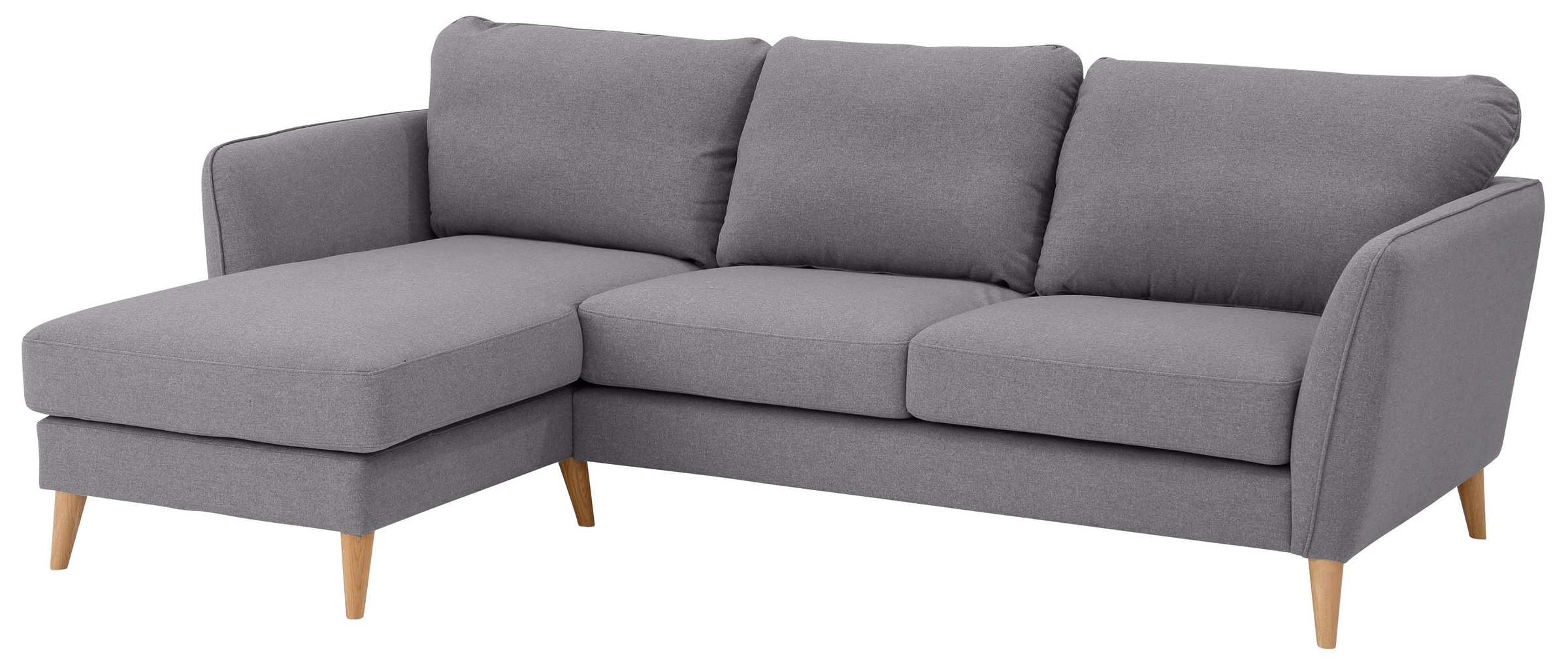 Home affaire Ecksofa »MARSEILLE (242/152cm),L-Form, Rec. rechts/links«, Massivholzbeine Eiche, Landhausstil, Wellenunterfederung