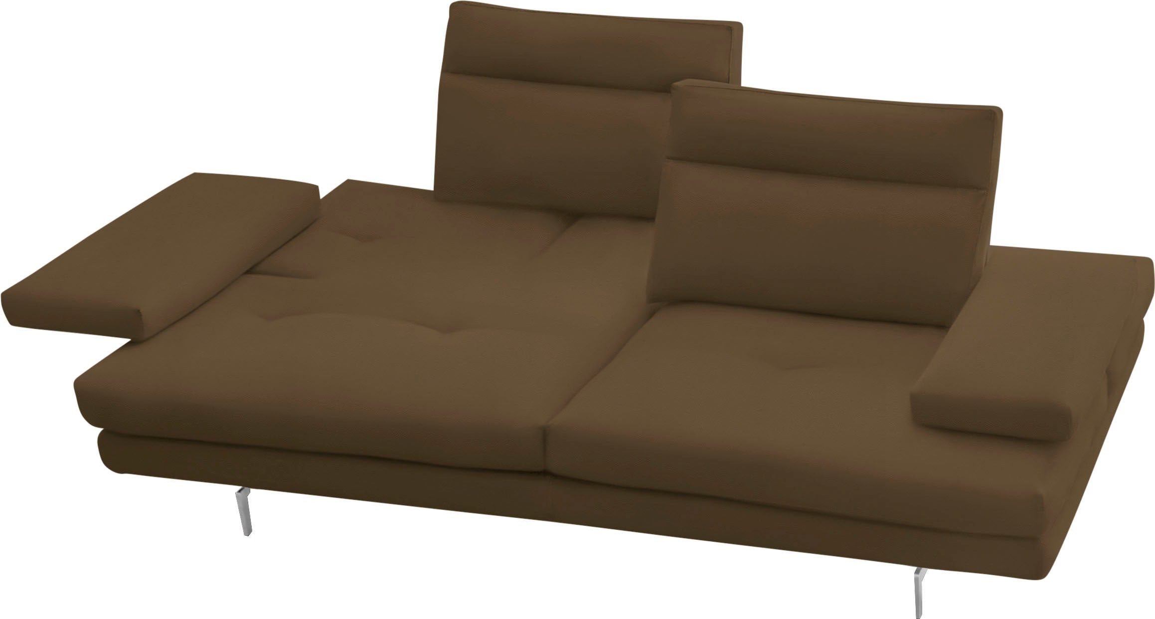 CALIA ITALIA 3-Sitzer »Toby Wing, Designsofa mit hohem Sitzkomfort, bequem und elegant«, inklusive Sitztiefenverstellung, Füße in Chrom glänzend