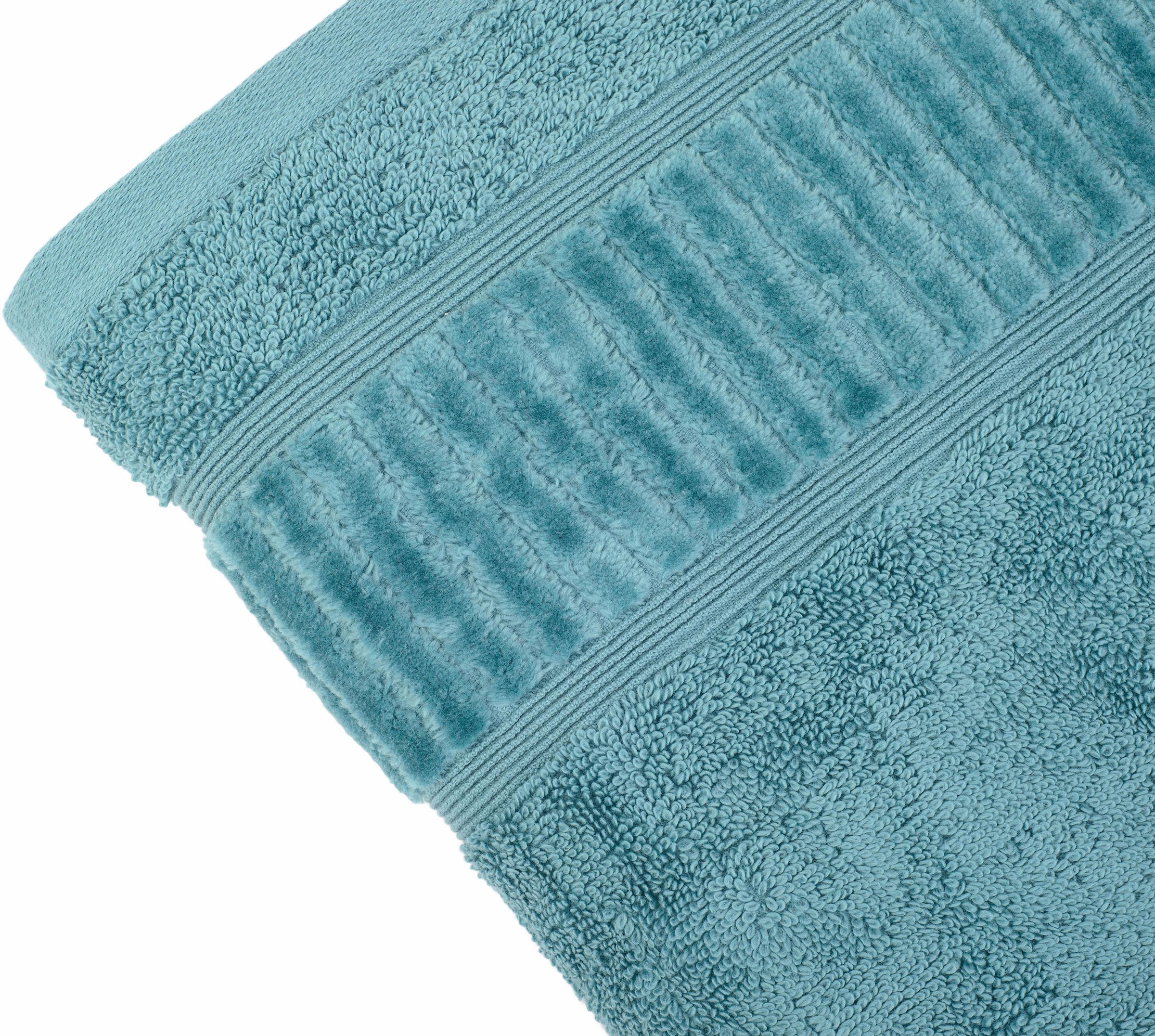Gözze Handtücher »BIO Frottier«, (2 St.), Pastell geschorener bequem Farben, mit Bio-Baumwolle, schnell Set, Bordüre im bestellen und