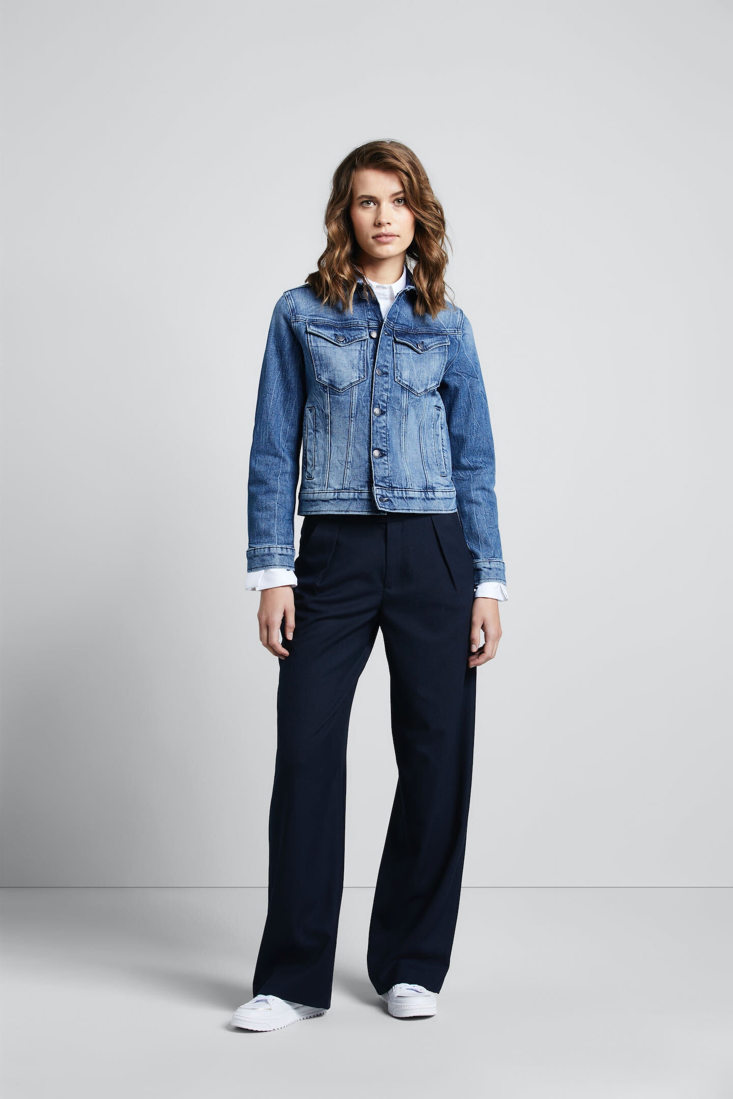 bugatti Jeansjacke ohne Kapuze in Used-Optik