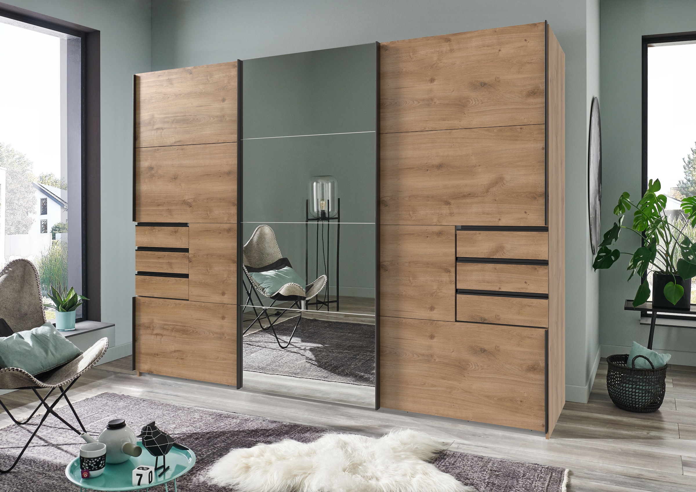 Wimex Schwebetürenschrank »Saigon« mit Spiegeltür, 3 Türen, 270cm breit