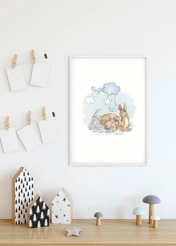 Komar Bild »Bambi Good Night«, Disney, (1 St.), Wandbild zur Dekoration im Kinderzimmer - ohne Rahmen