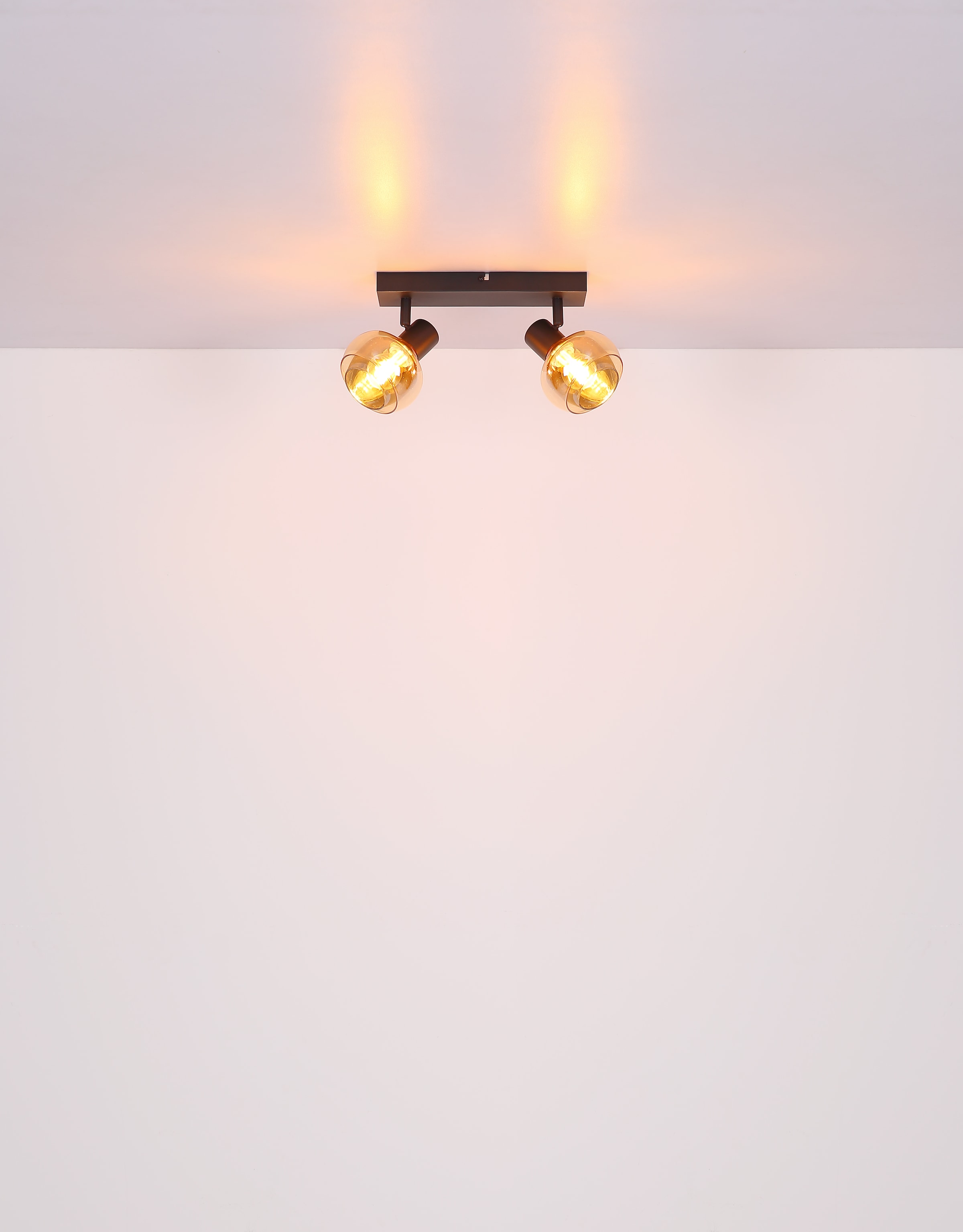 GLOBO LIGHTING Deckenstrahler »TOKKI«, Leuchtmittel E14 | ohne Leuchtmittel, Deckenspot/schwarz/Glas amber/Glas rauchfarben/Flur/Wohnzimmer