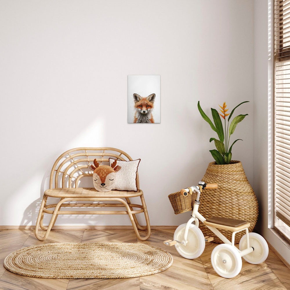 A.S. Création Leinwandbild »Baby Fox - Wandbild Weiß Braun Grau Keilrahmen günstig online kaufen