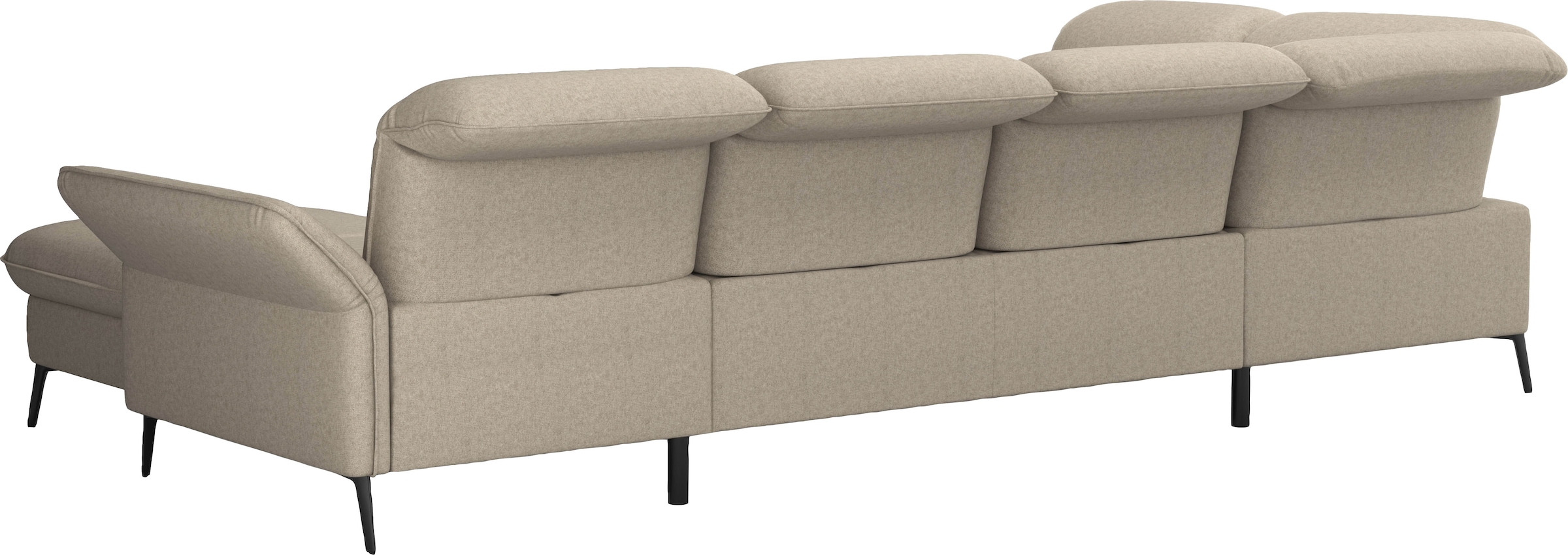 sit&more Wohnlandschaft »Emely, inkl. Sitztiefenverstellung«, wahlweise mit Bettfunktion,Bettkasten,Kopf- & Armteilverstellung