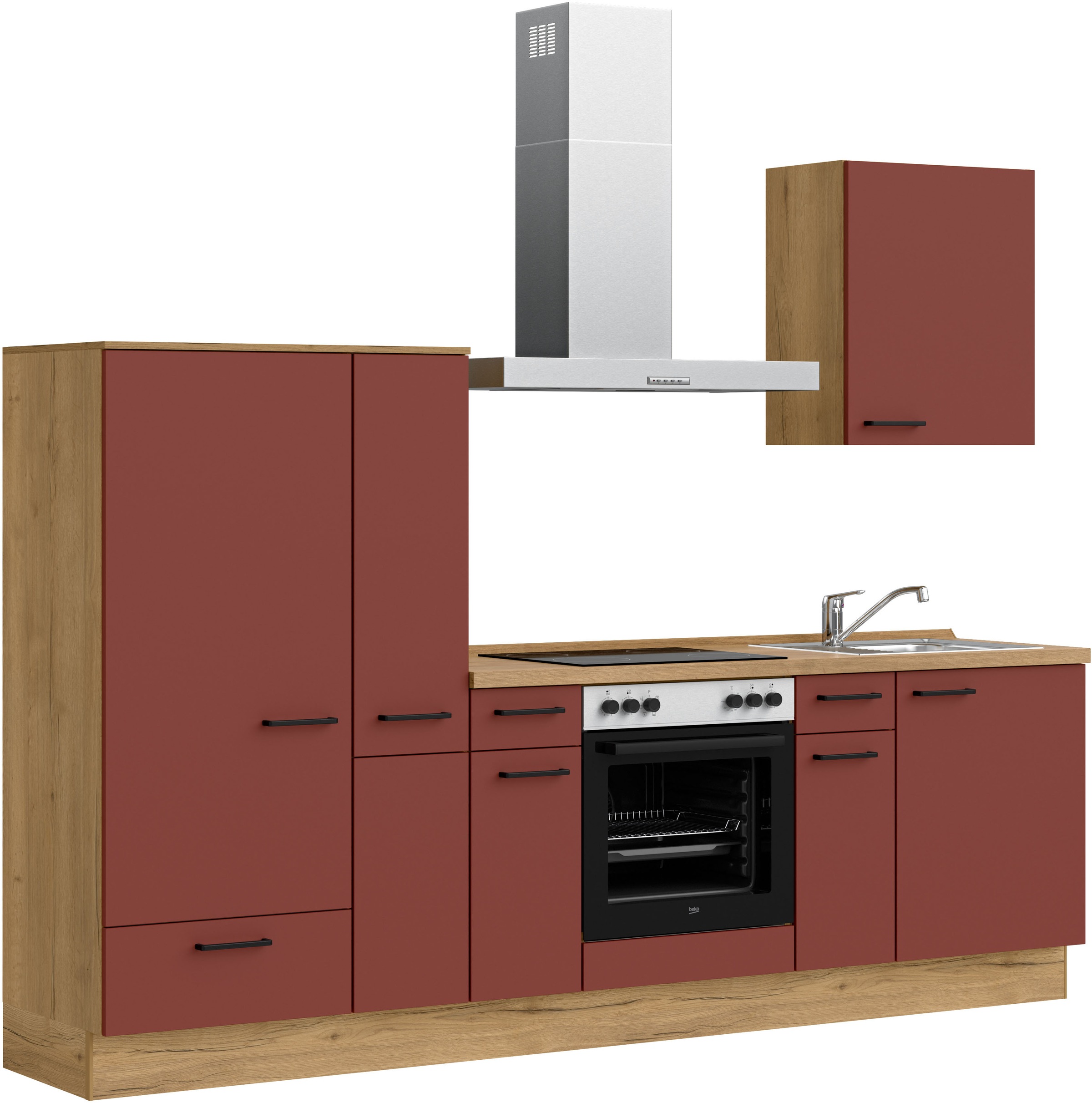 nobilia® Küchenzeile »"Easytouch I"«, vormontiert, Ausrichtung wählbar, Breite 270 cm, wahlw. mit E-Geräten