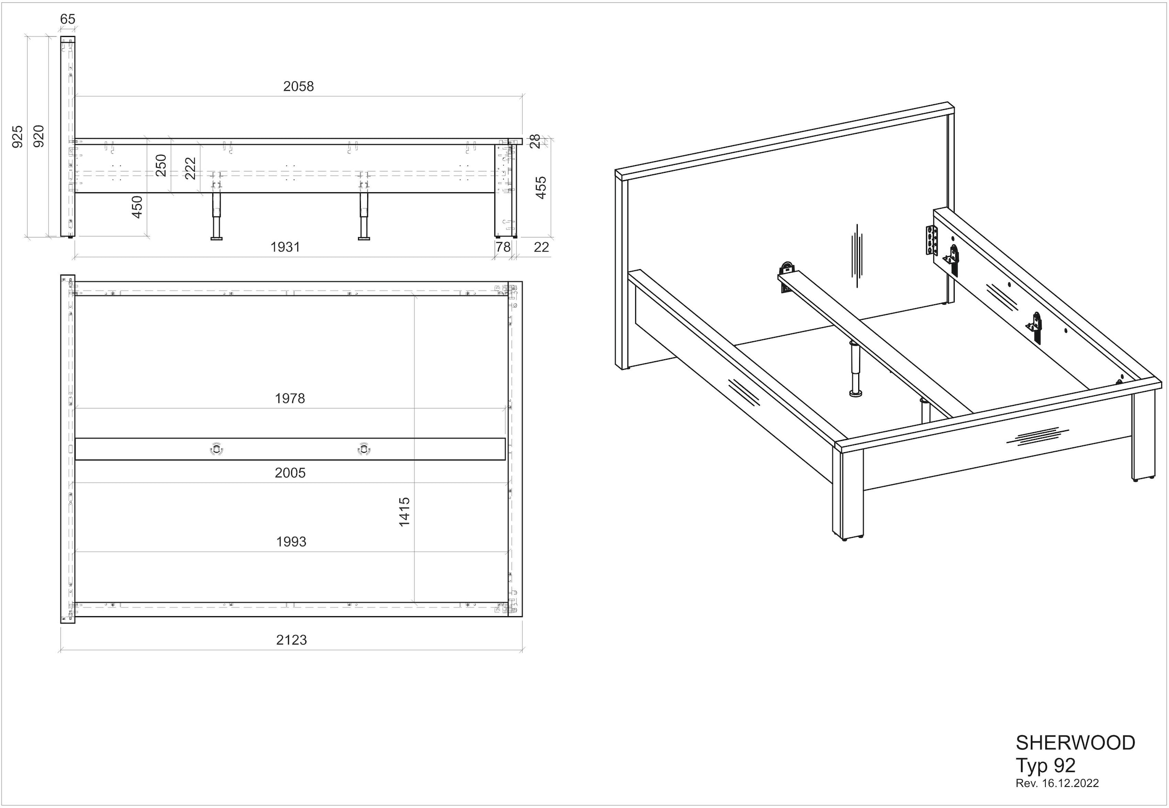 Home affaire Einzelbett »SHERWOOD Liegefläche 90/140 oder 180x200 cm«, aus FSC®-zertifiziertem Holzwerkstoff, rustikaler Landhausstil