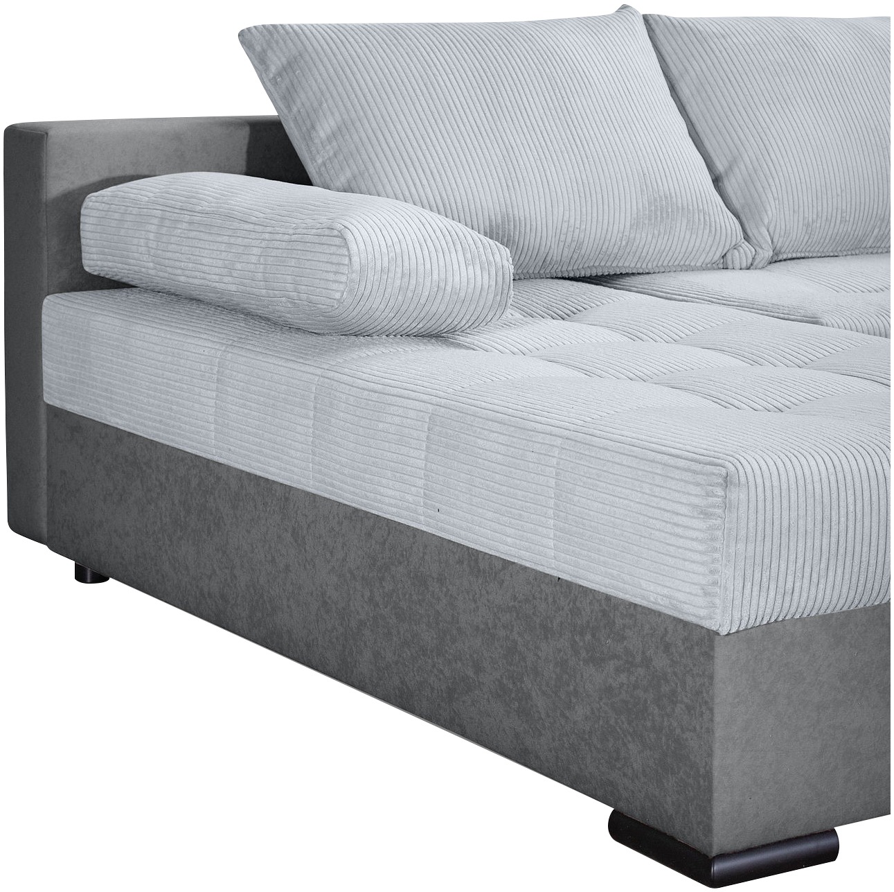 COLLECTION AB Wohnlandschaft »Josy, U-Form, Schlafsofa mit Bettkasten«, (Cord-/Mix), flexible Recamiere, Breite: 269cm, inklusive Rückenkissen, Cord/Mix