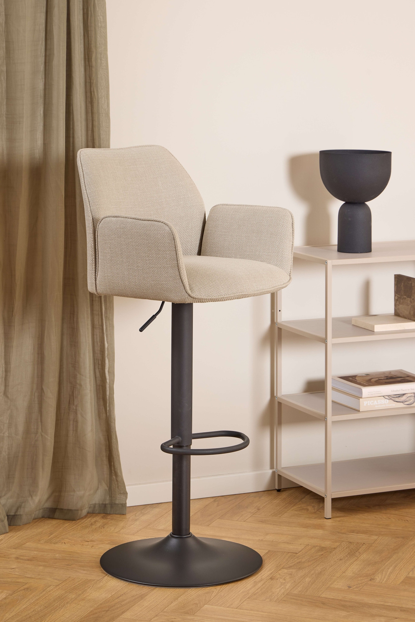 ACTONA GROUP Barhocker »Glenda, Hocker, Barstuhl« 1, 1 Stk. tlg. Stoffpolster, Armlehnen, Gaslift, Drehfunktion, FSC™