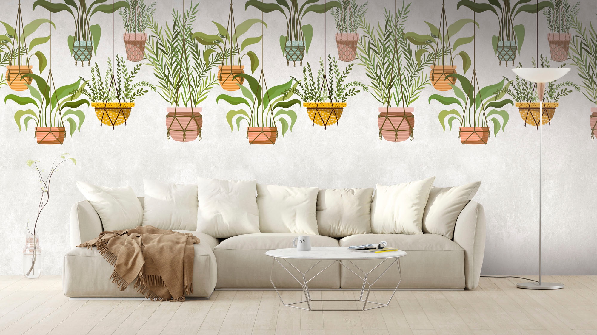 living walls Fototapete »The Wall«, botanisch-floral-Motiv, Fototapete Floral Tapete Palmen Tapeten Wohnzimmer Flur Design Optik