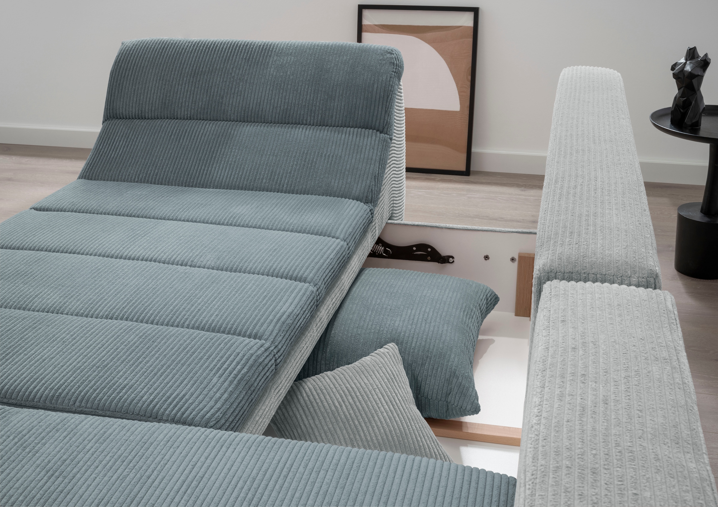 INOSIGN Ecksofa »Imola elegant und bequem, aktuelle Steppung im Sitz, L-Form«, wahlweise mit Bettfunktion