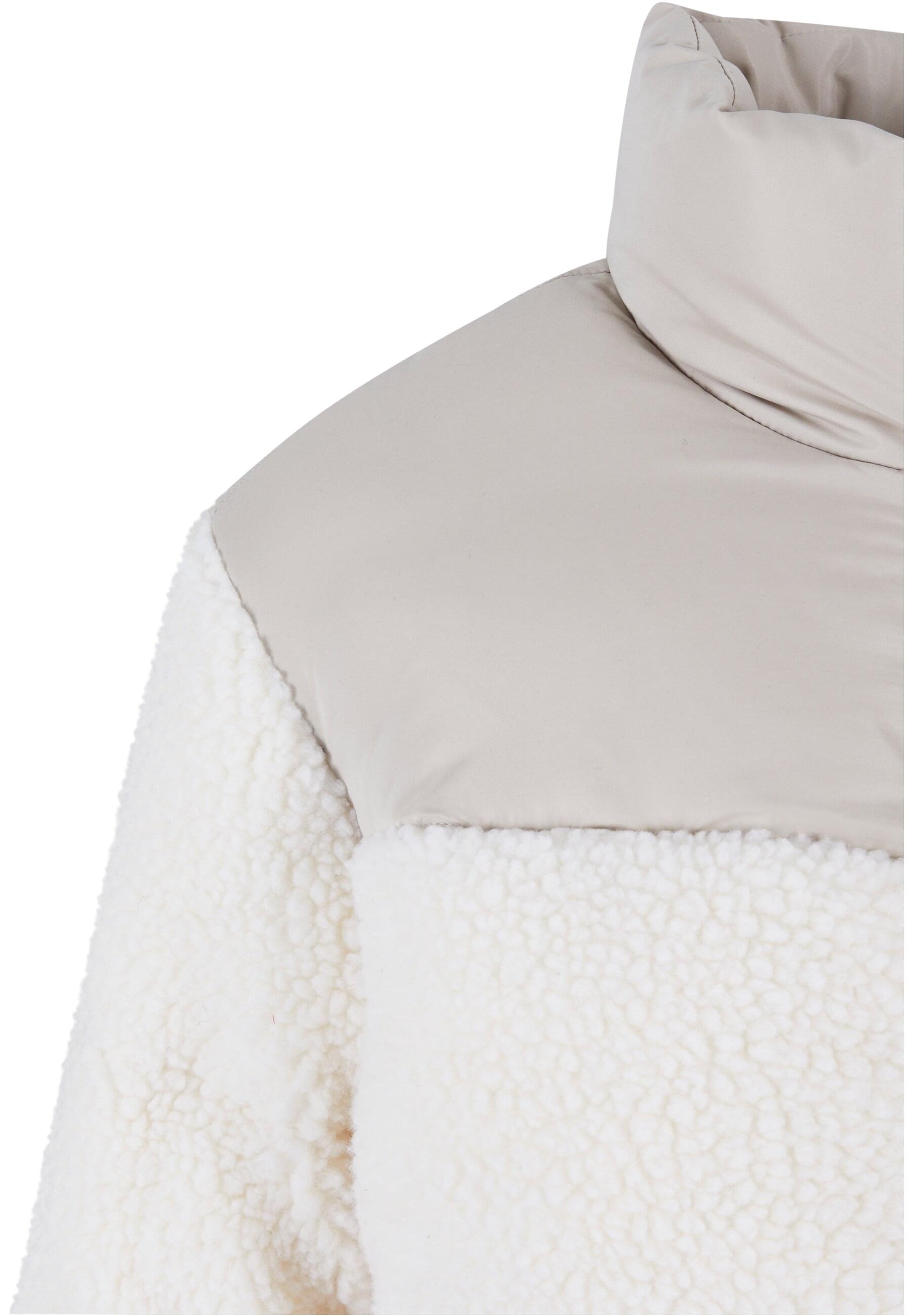 URBAN CLASSICS Winterjacke »Urban Classics Damen Ladies Short Sherpa Mix Puffer Jacket« 1 Stk. tlg. ohne Kapuze