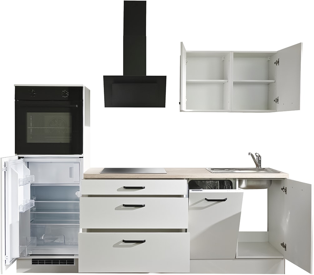 wiho Küchen Küchenzeile »Compact« Breite 240cm, wahlweise mit Geräten (mit Kühlschrank)