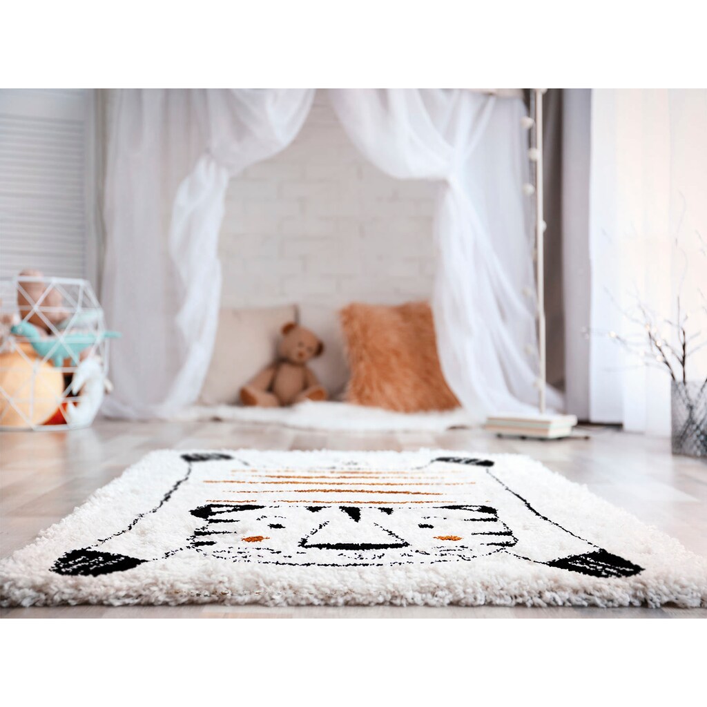 Primaflor-Ideen in Textil Kinderteppich »NOMAD - White Tiger«, rechteckig