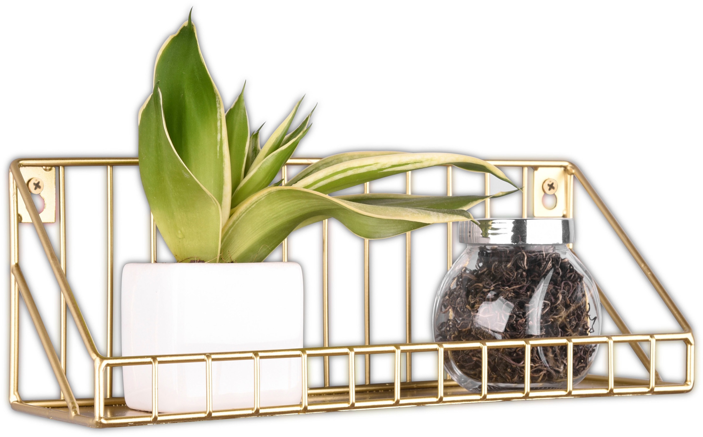 MIRRORS AND MORE Ablageregal »Katja«, (1 St.), Mit Metallstreben, Wandmonta günstig online kaufen