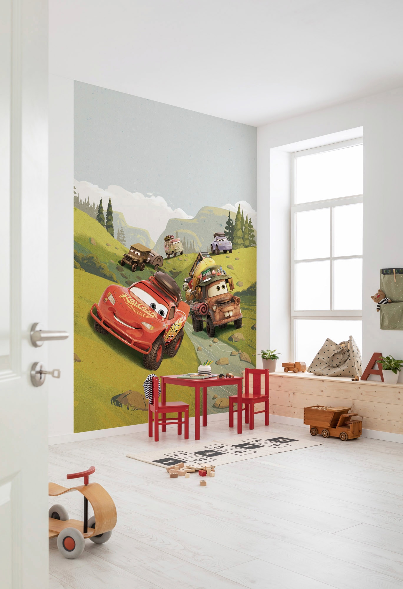 Komar Vliestapete »Digitaldruck Vlies - Cars Camping - Größe 200 x 280 cm«, bedruckt, Kinderzimmer