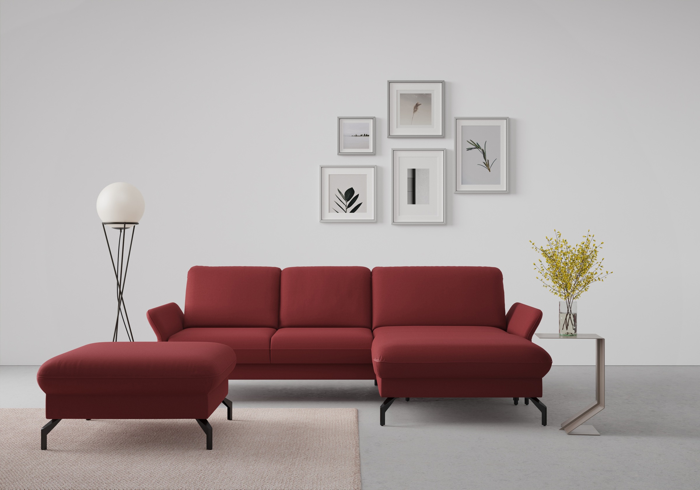 sit&more Ecksofa »Fashion L-Form«, wahlweise mit Kopfteilverstellung und Vorziehsitz, motorisch
