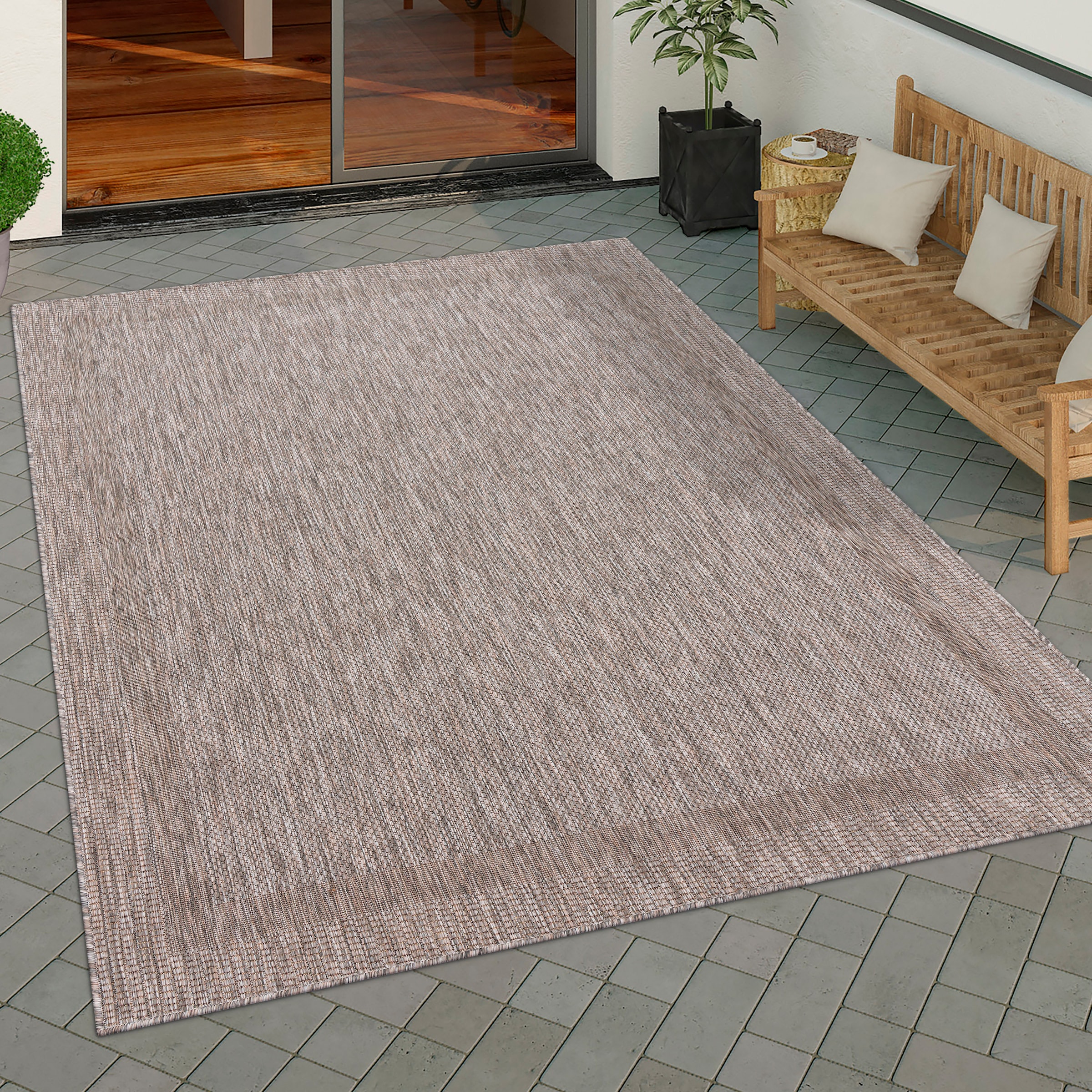 Paco Home Teppich »Roma meliert, Outdoor Flachgewebe, dezenter 272«, geeignet mit rechteckig, Bordüre, In- kaufen online und