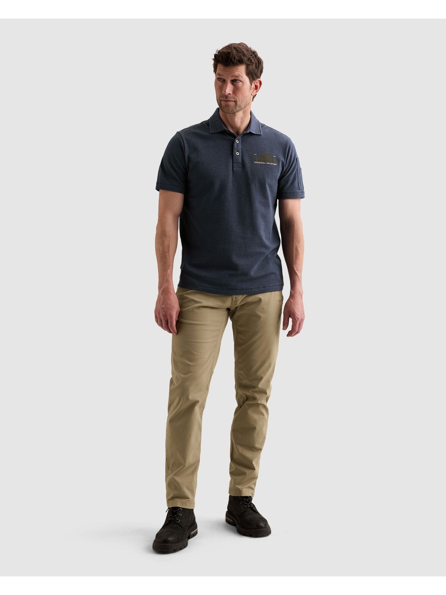 PME LEGEND Poloshirt Aufgesetzte Ärmeltasche mit Marken- Label