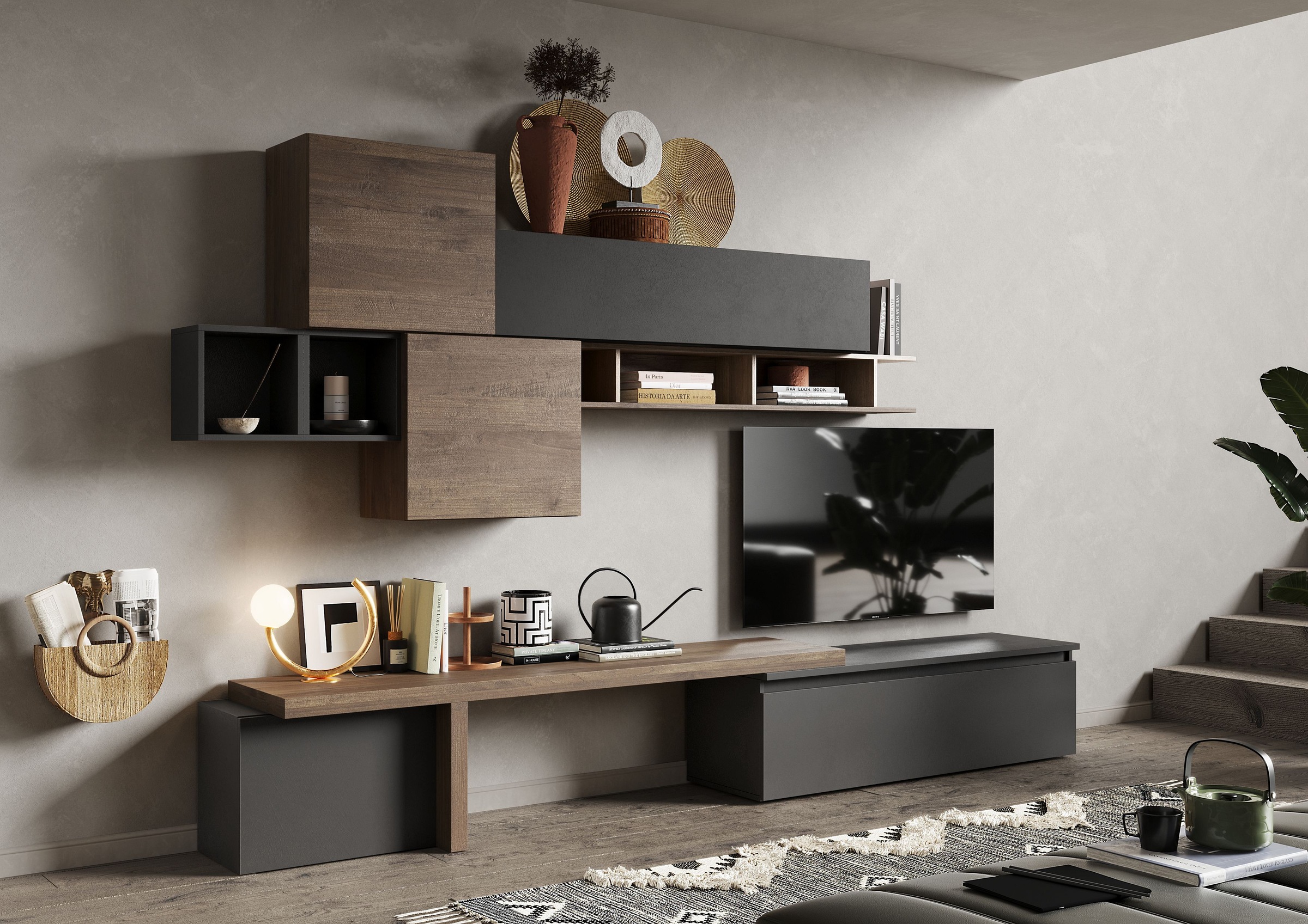 INOSIGN Wohnwand »INFINITY, 8tlg. Breite 330 cm, Höhe variabel (Lowboard, T günstig online kaufen