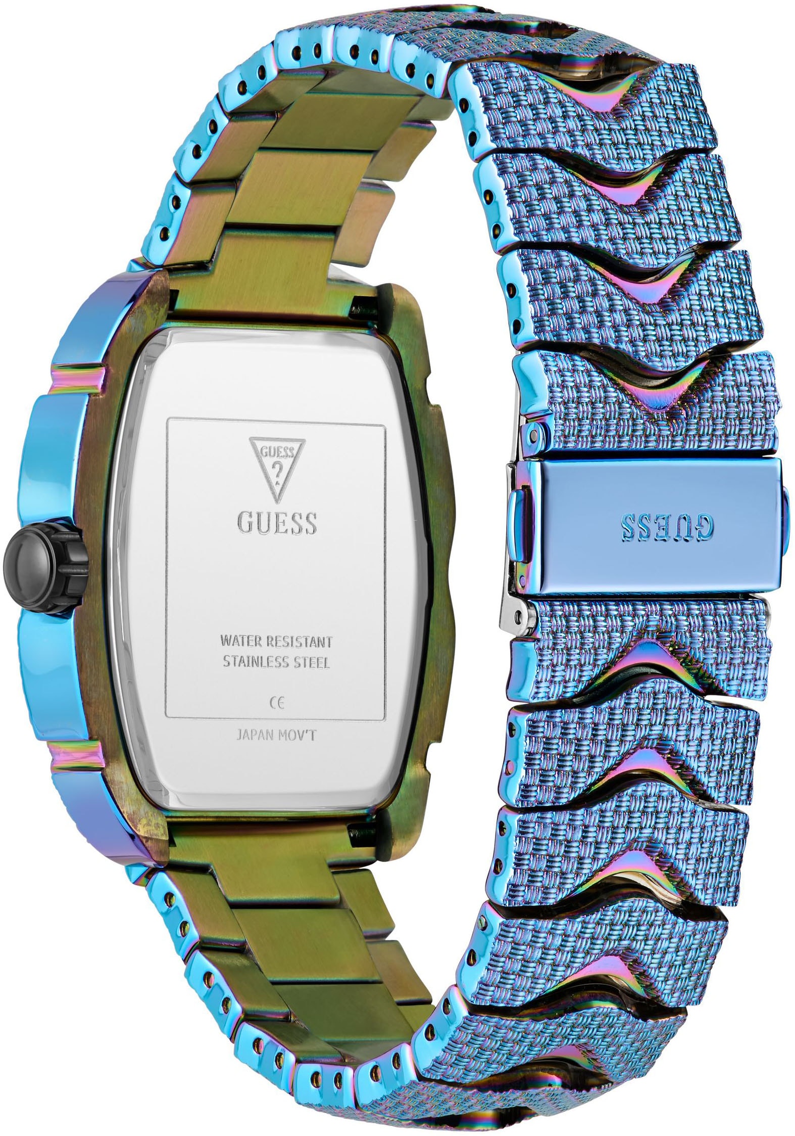 Guess Multifunktionsuhr »NILE«, Quarzuhr, Armbanduhr, Herrenuhr, Datum, Wochentag, Edelstahlarmband