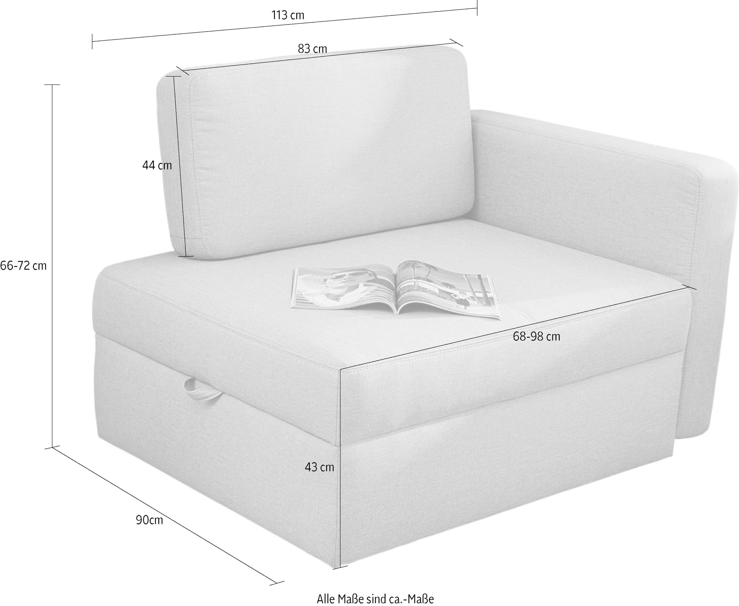 Jockenhöfer Gruppe Sessel »Youngster«, platzsparend, verwandelbar in ein  Gästebett, Liegefläche 84x201 cm auf Raten bestellen