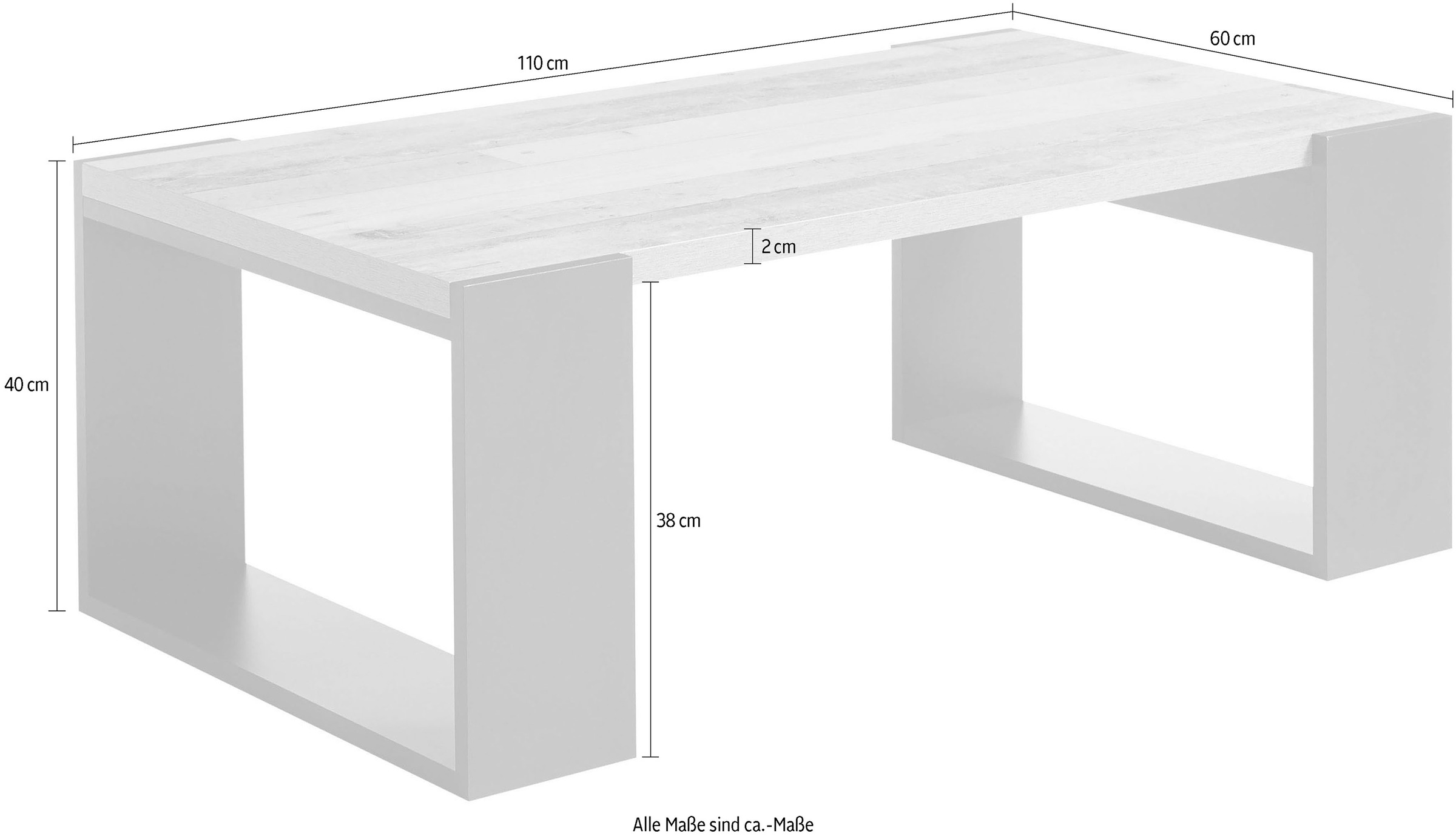 Stolkom Couchtisch »ALBA«, Industrial Old Style Dekor