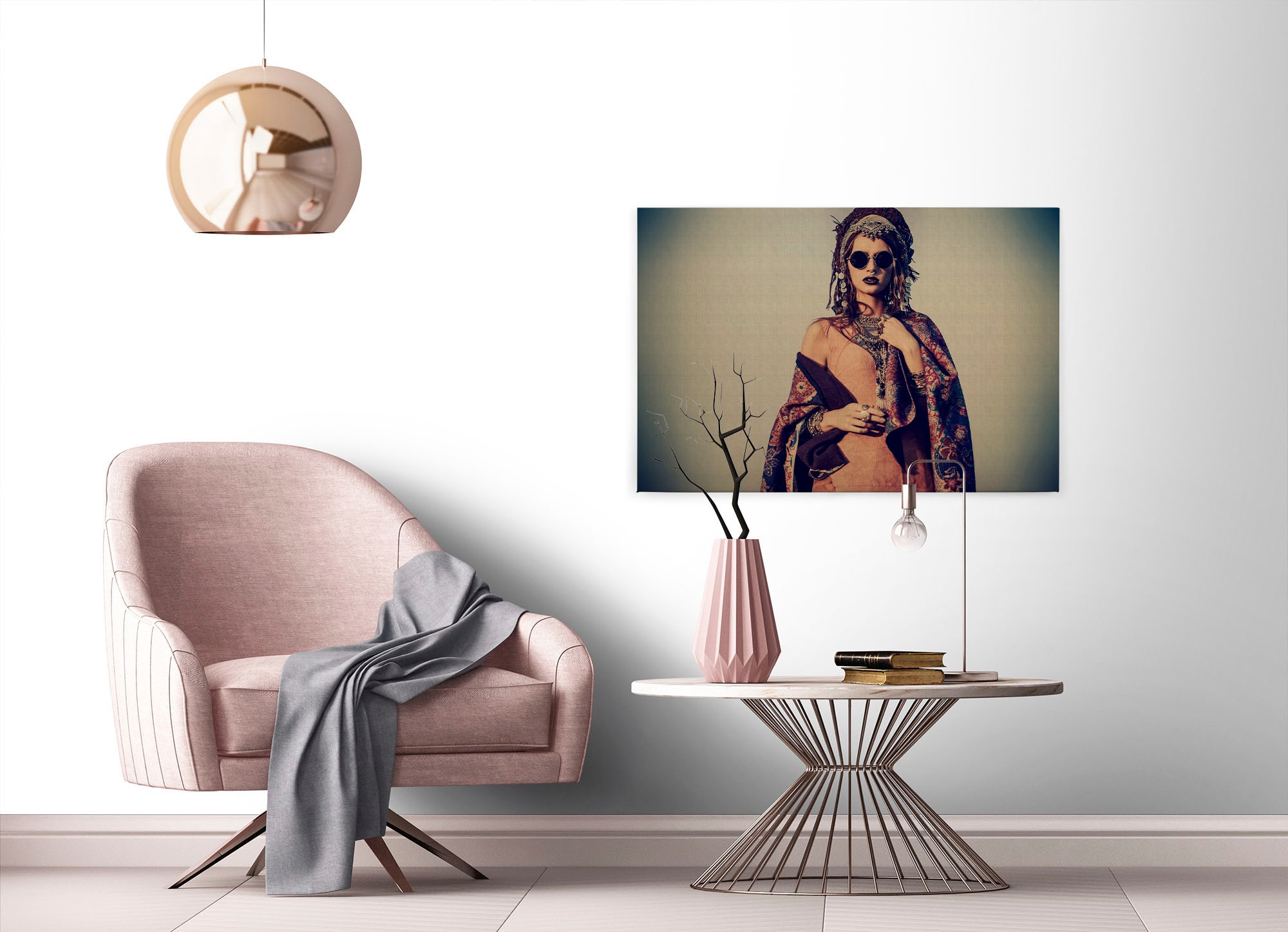 A.S. Création Leinwandbild »la bohème«, Kunst-Personen-Kinder, (1 St.), Keilrahmen Bild Boho Stil Frau Leinwand-Bild Wohnzimmer modern Kinder