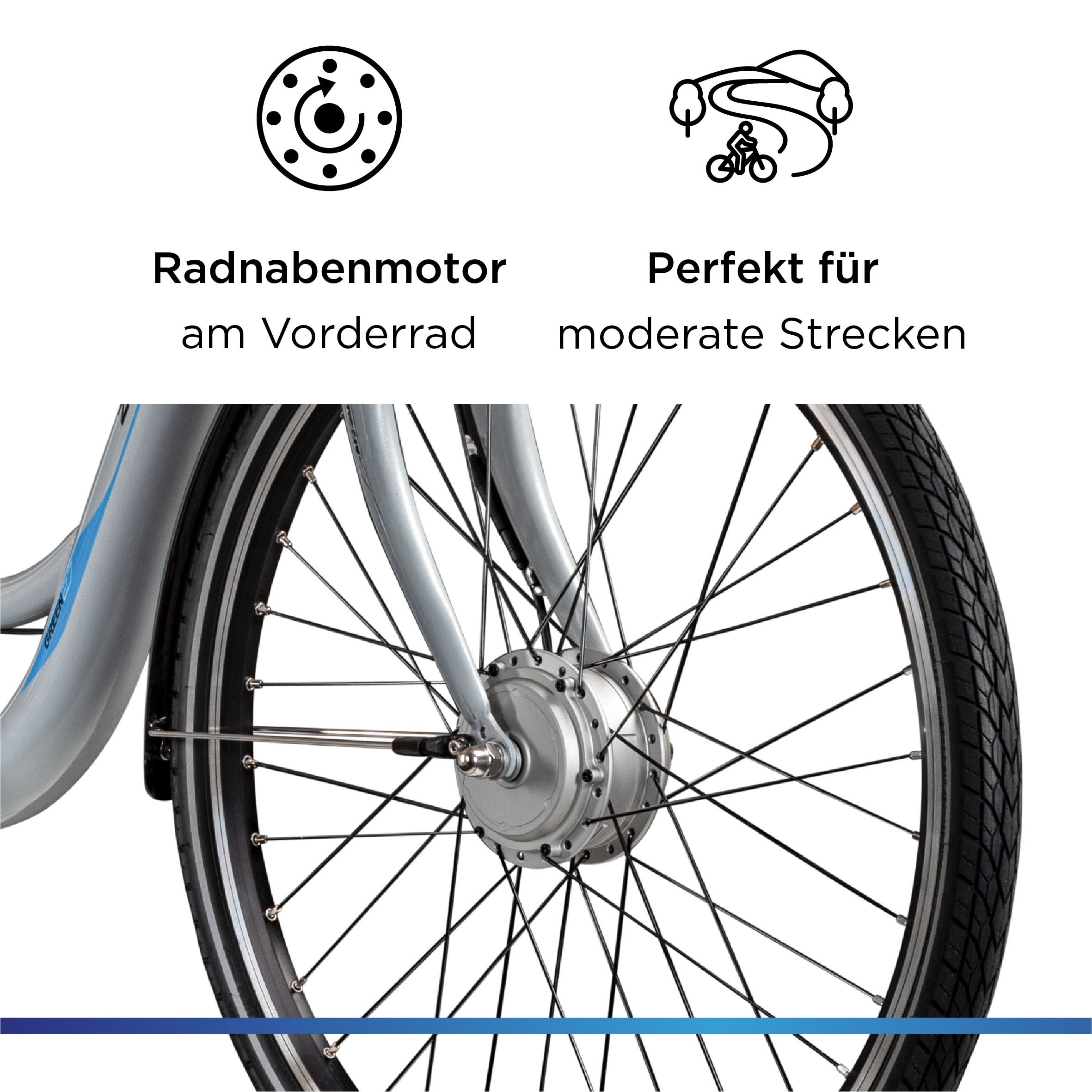 Zündapp E-Bike »Green 2.7«, 3 Gang, Frontmotor 250 W, Pedelec, Elektrofahrrad für Damen u. Herren