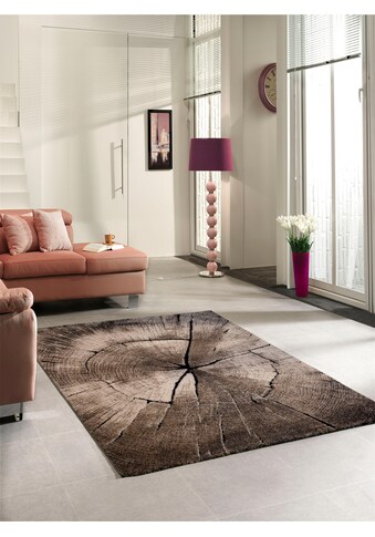merinos Teppich »Ibiza 605«, rechteckig, Wohnzimmer, Baumstamm Motiv, Holz Optik kaufen