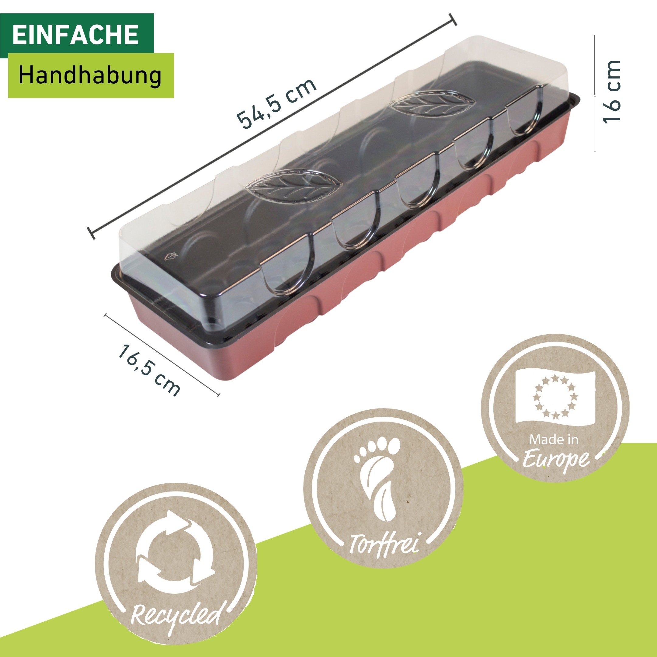 Windhager Gewächshaus »für Fensterbänke, Zimmer-Gewächshaus Indoor« Anzucht Fensterbank-Treibhaus inkl. 36 Quelltabs, 54,5x16,5x11 cm