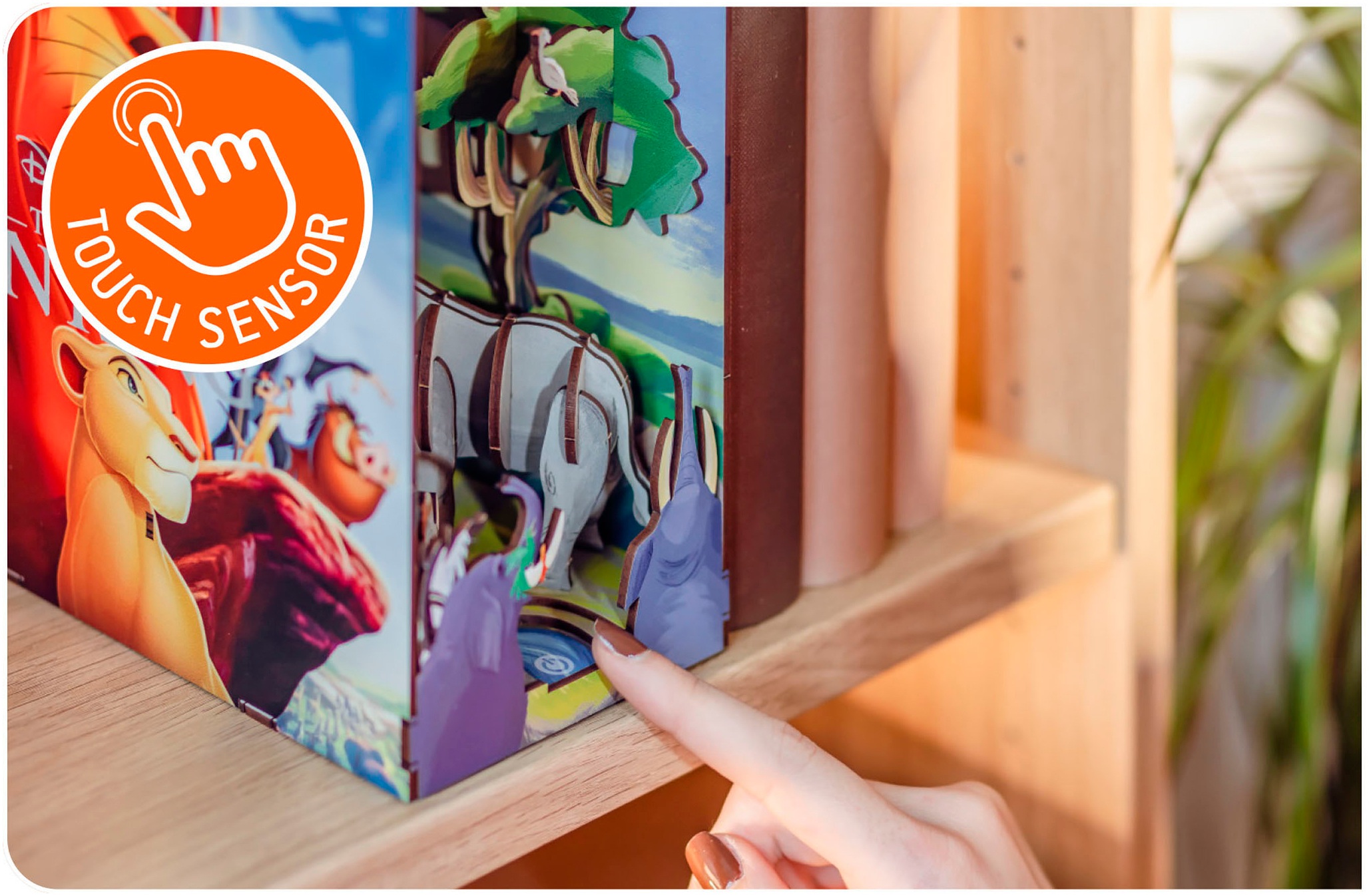 Revell® 3D-Puzzle »Book Nook, Tiny Adventures Disney König der Löwen«, Buchstütze; mit LED-Beleuchtung