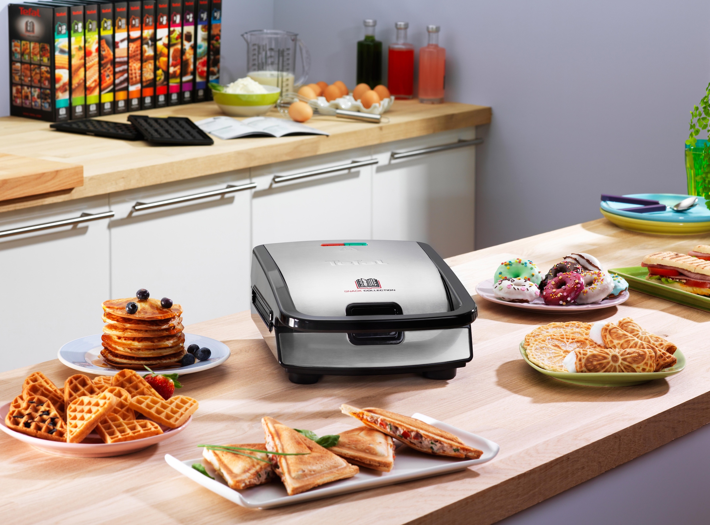 Tefal 2-in-1-Kombi-Waffeleisen »SW852D Snack Collection«, 700 W