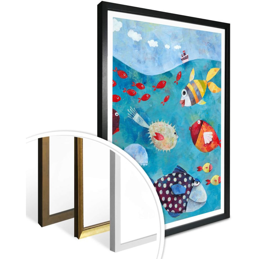 Wall-Art Poster »Märchen Wandbilder Fische im Meer«, Fisch & Meeresfrüchte, (1 St.)